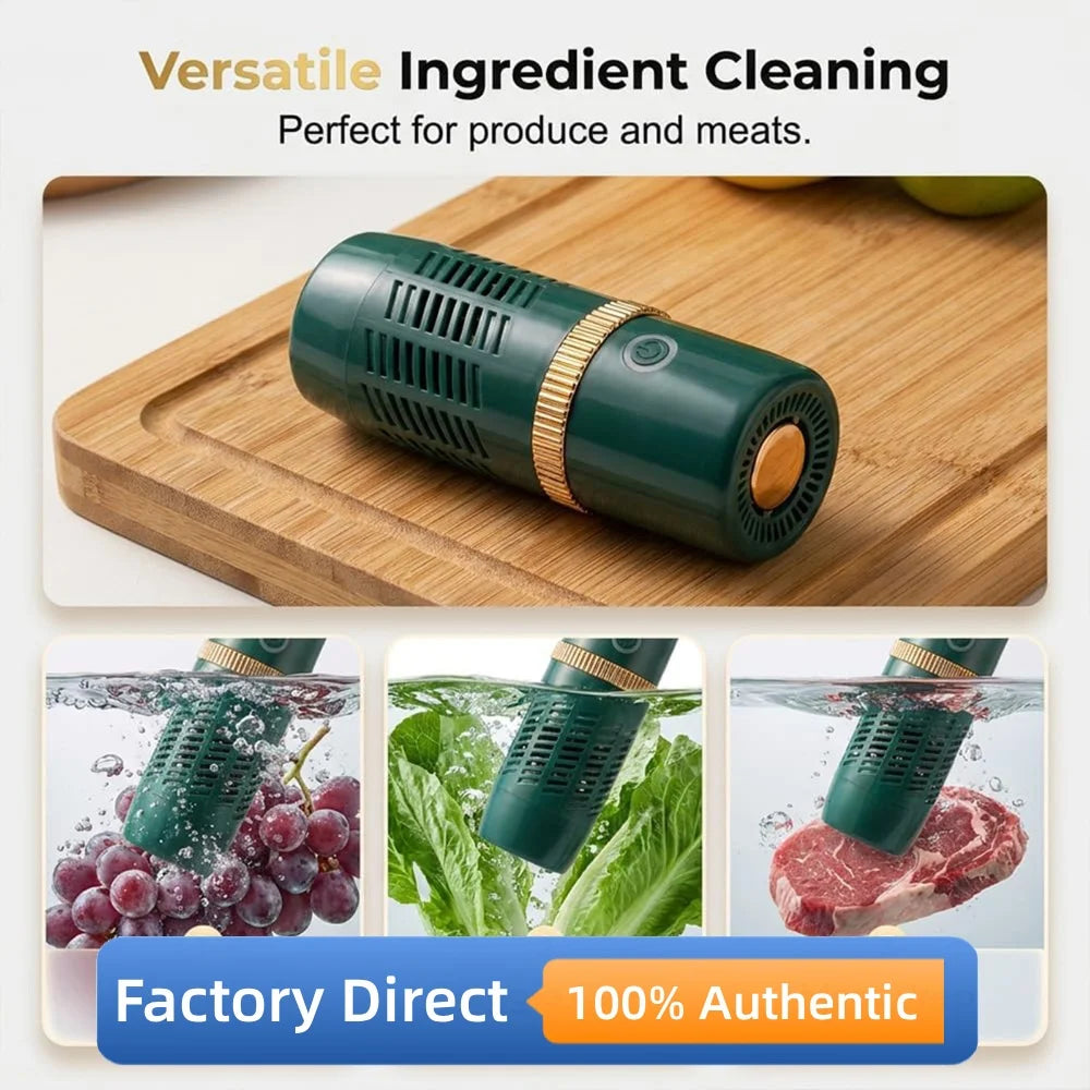 Rechargeable Fruit Vegetable Cleaner Wireless Food Purifier Compact Kitchen Washer USB Charging