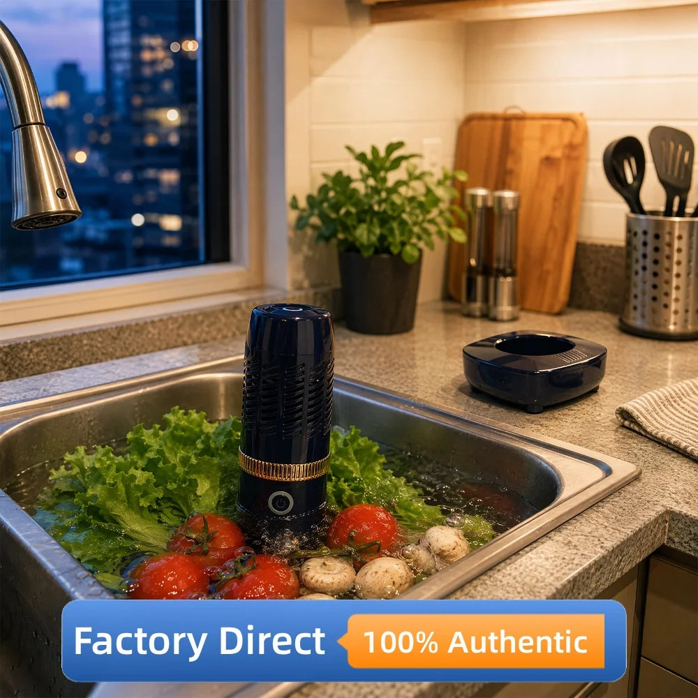 Rechargeable Fruit Vegetable Cleaner Wireless Food Purifier Compact Kitchen Washer USB Charging
